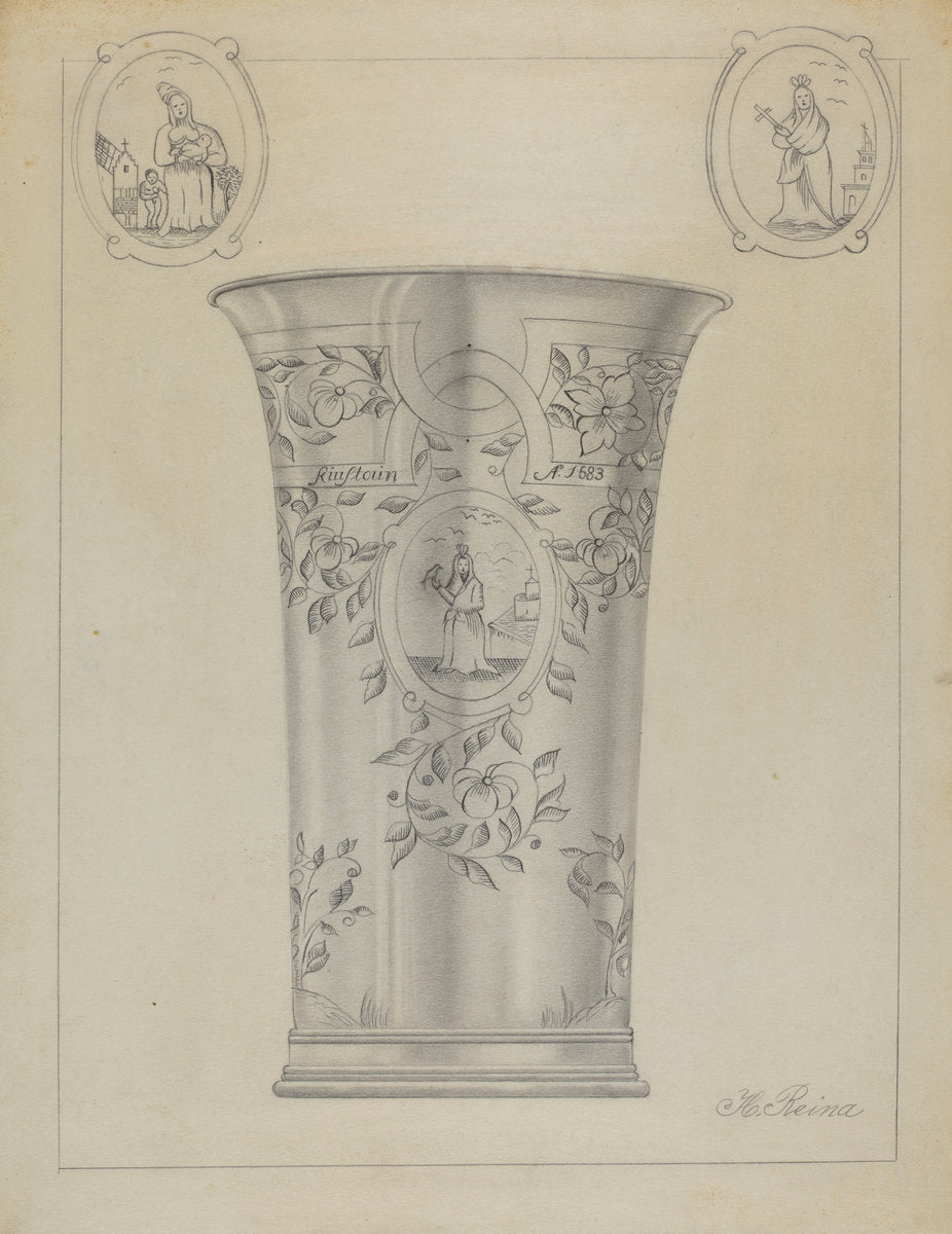 Silver Beaker by Horace Reina (American, active c. 1935), 16X12"(A3)Poster Print