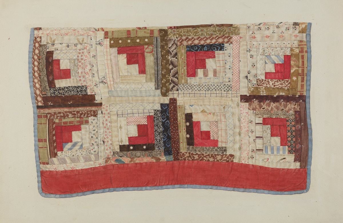 Patchwork Bedspread by Mina Greene (American, active c. 1935), 16X12"(A3)Poster Print