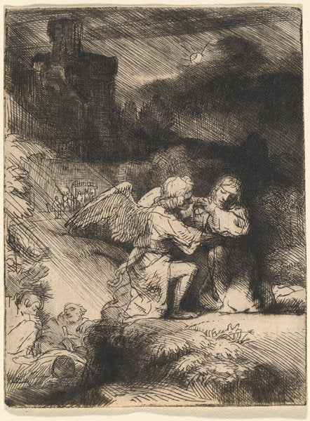 The Agony in the Garden by Rembrandt van Rijn (Dutch, 1606 - 1669), 16X12"(A3)Poster Print
