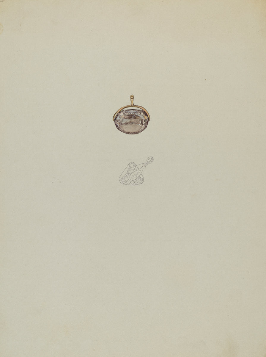 Charm for Watch Chain by Doris Beer (American, active c. 1935), 16X12"(A3)Poster Print