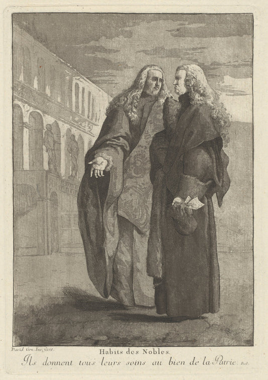 Habits des nobles (Dress of the Noblemen) by Giovanni David (Italian, 1743 - 1790), 16X12"(A3)Poster Print