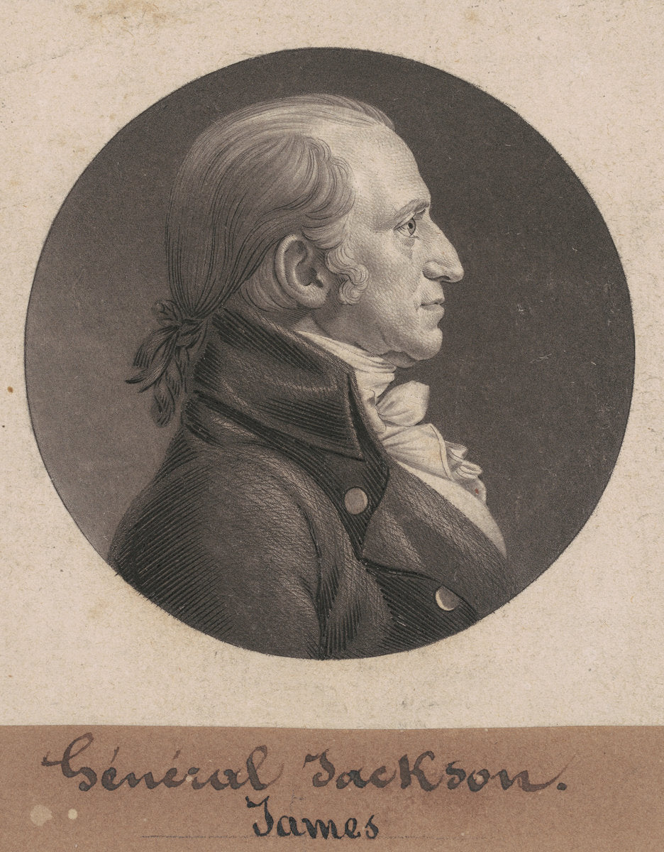 James Jackson by Charles B. J. Févret de Saint-Mémin (French, 1770 - 1852), 16X12"(A3)Poster Print