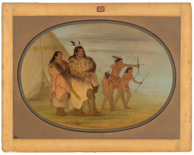 Ojibbeway Indians by George Catlin (American, 1796 - 1872), 16X12"(A3)Poster Print