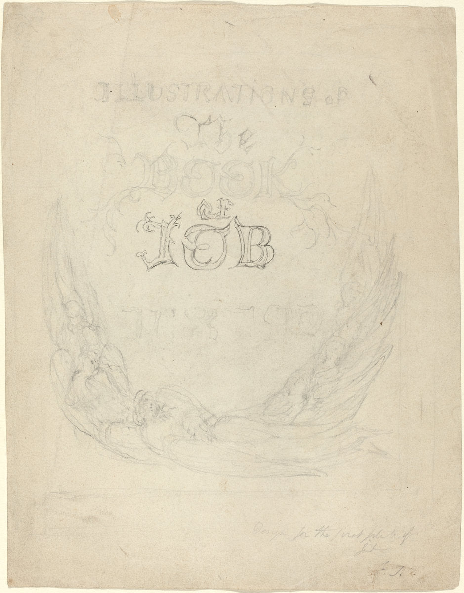 Design for a Title-Page by William Blake (British, 1757 - 1827), 16X12"(A3)Poster Print