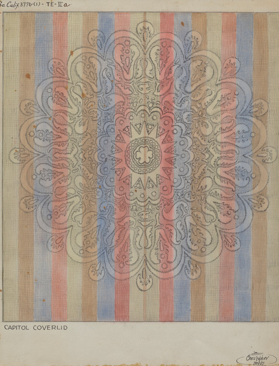 Bedspread by Christopher Hobbs (American, active c. 1935), 16X12"(A3)Poster Print