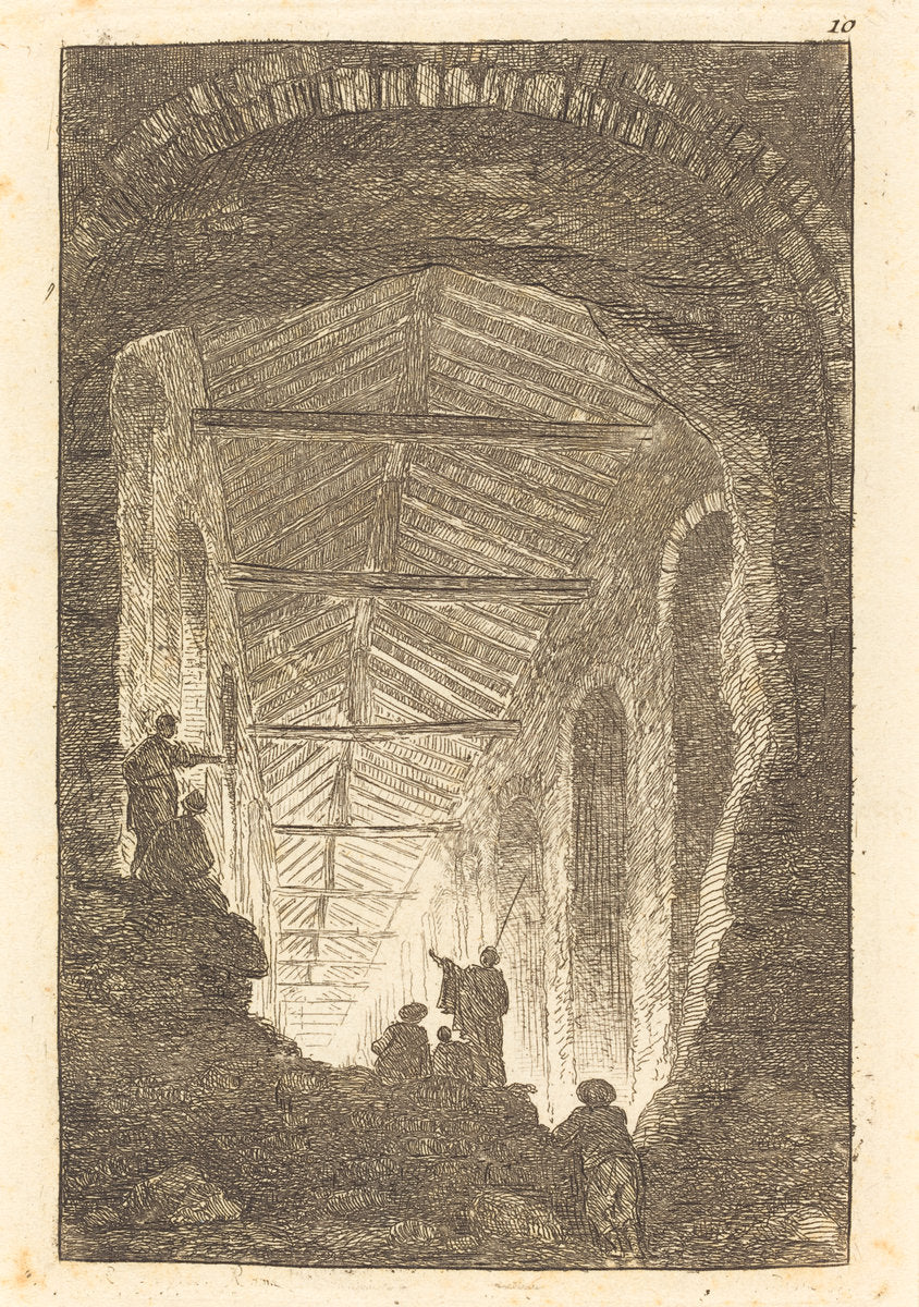 The Ancient Gallery by Hubert Robert (French, 1733 - 1808), 16X12"(A3)Poster Print