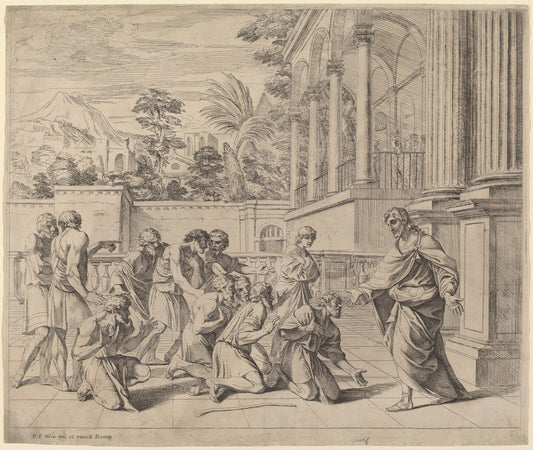 Joseph Identifying Himself to His Brothers by Pier Francesco Mola (Italian, 1612 - 1666), 16X12"(A3)Poster Print