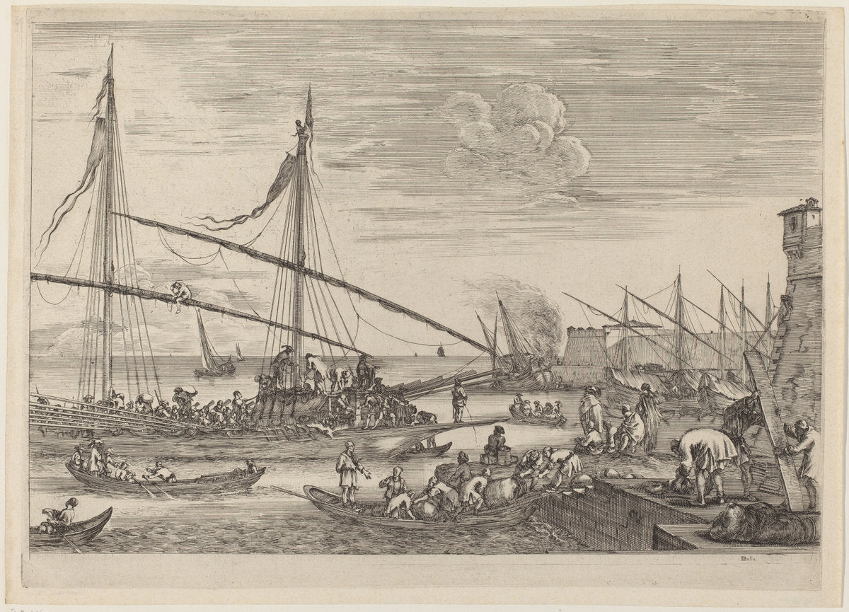 The Fortifications at Livorno by Stefano Della Bella (Italian, 1610 - 1664), 16X12"(A3)Poster Print