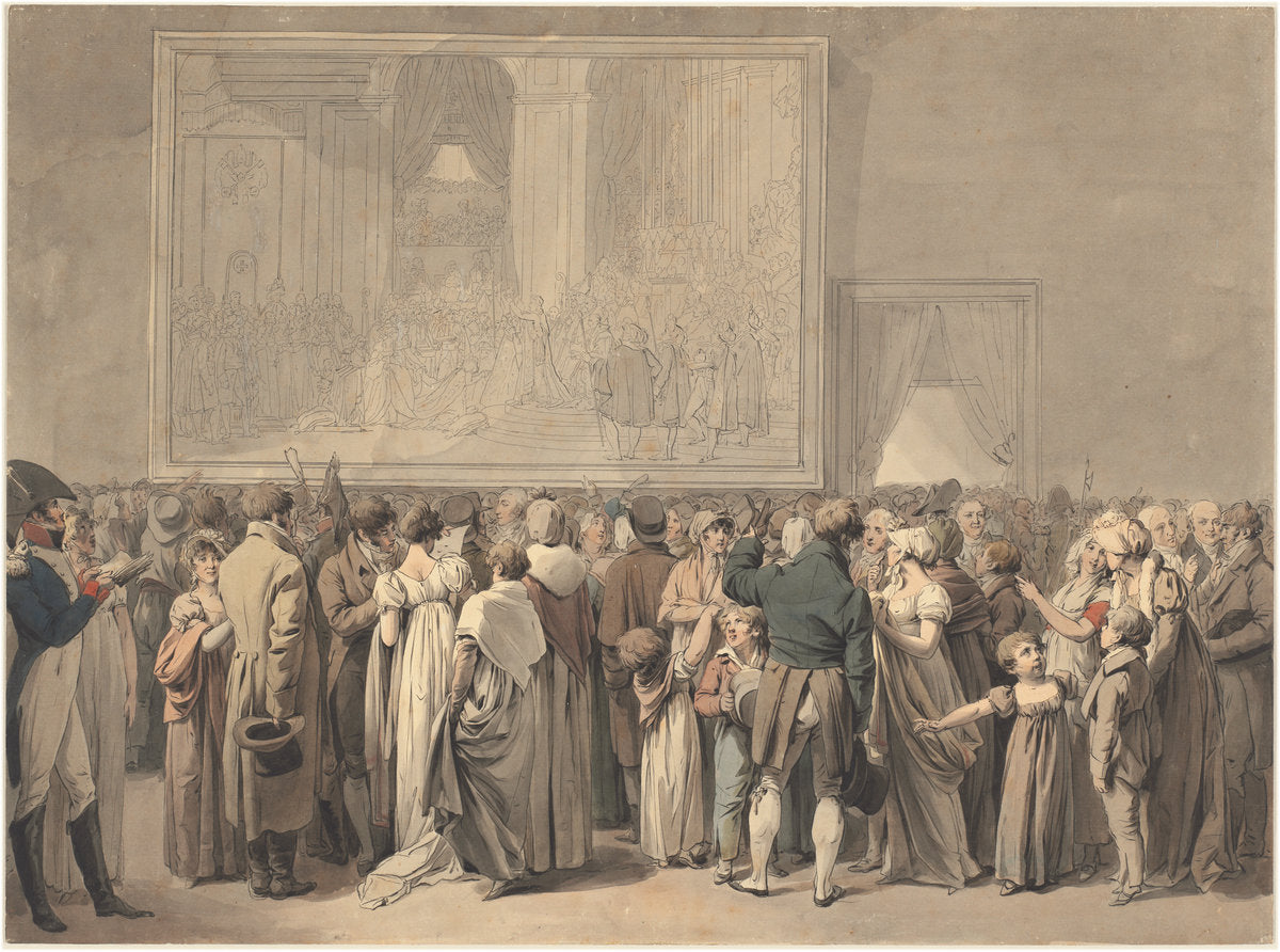 The Public in the Salon of the Louvre, Viewing the Painting of the "Sacre" by Louis-Léopold Boilly (French, 1761 - 1845), 16X12"(A3)Poster Print