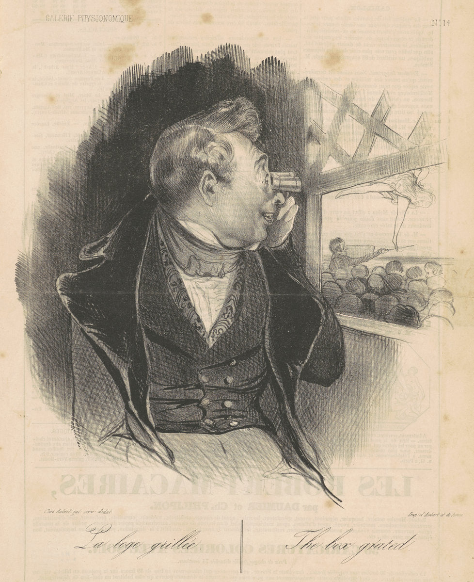 La loge grillée by Honoré Daumier (French, 1808 - 1879), 16X12"(A3)Poster Print