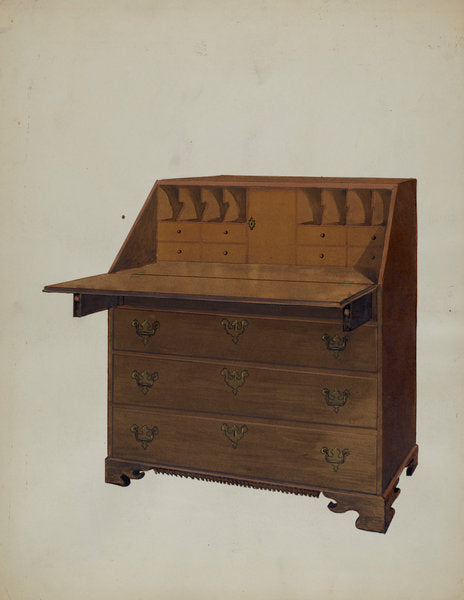 Desk by Fred Weiss (American, active c. 1935), 16X12"(A3)Poster Print