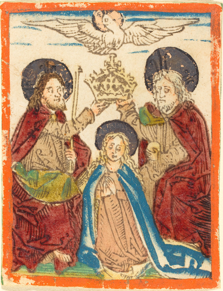 1480/1490 by German 15th Century (The Coronation of the Virgin), 16X12"(A3)Poster Print