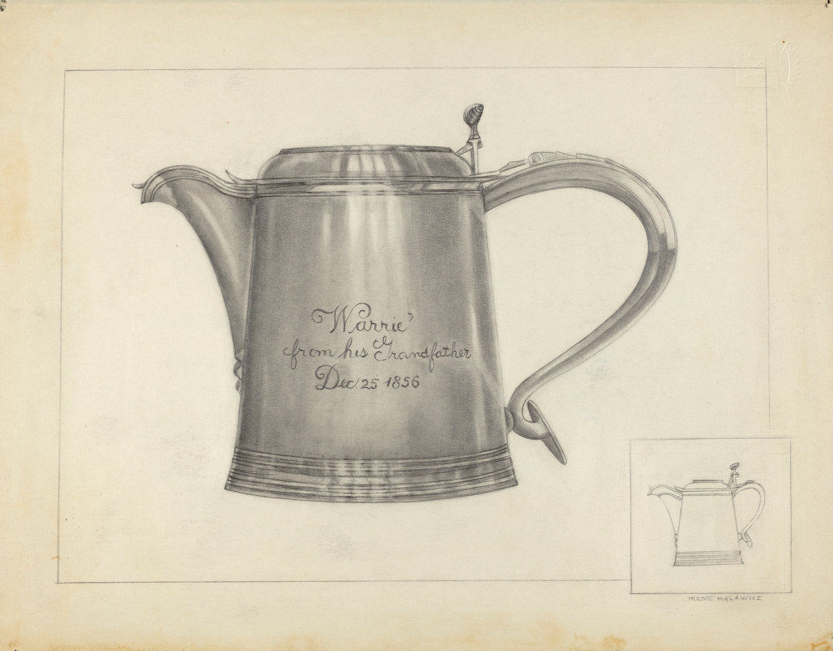 Silver Tankard by Irene Malawicz (American, active c. 1935), 16X12"(A3)Poster Print