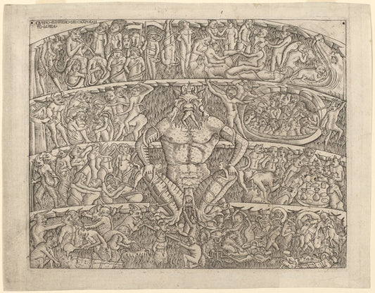 c. 1480/1500 by Italian 15th Century (The Inferno, after the Fresco in the Camposanto of Pisa), 16X12"(A3)Poster Print