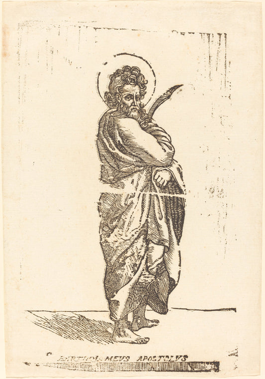 Saint Bartholomew by Jacques Stella (French, 1596 - 1657), 16X12"(A3)Poster Print