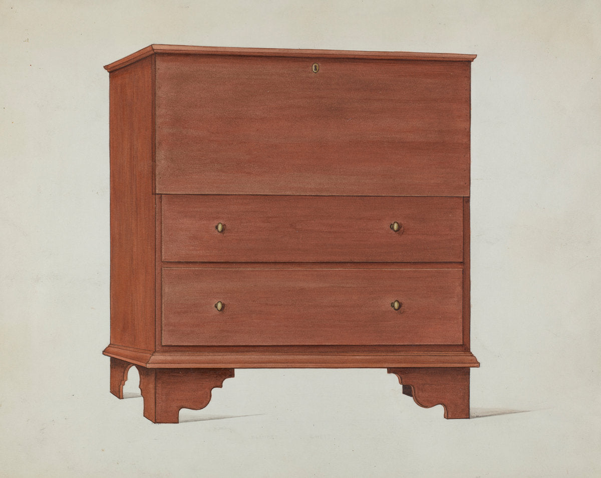 Shaker Blanket Chest by Ray Holden (American, active c. 1935), 16X12"(A3)Poster Print