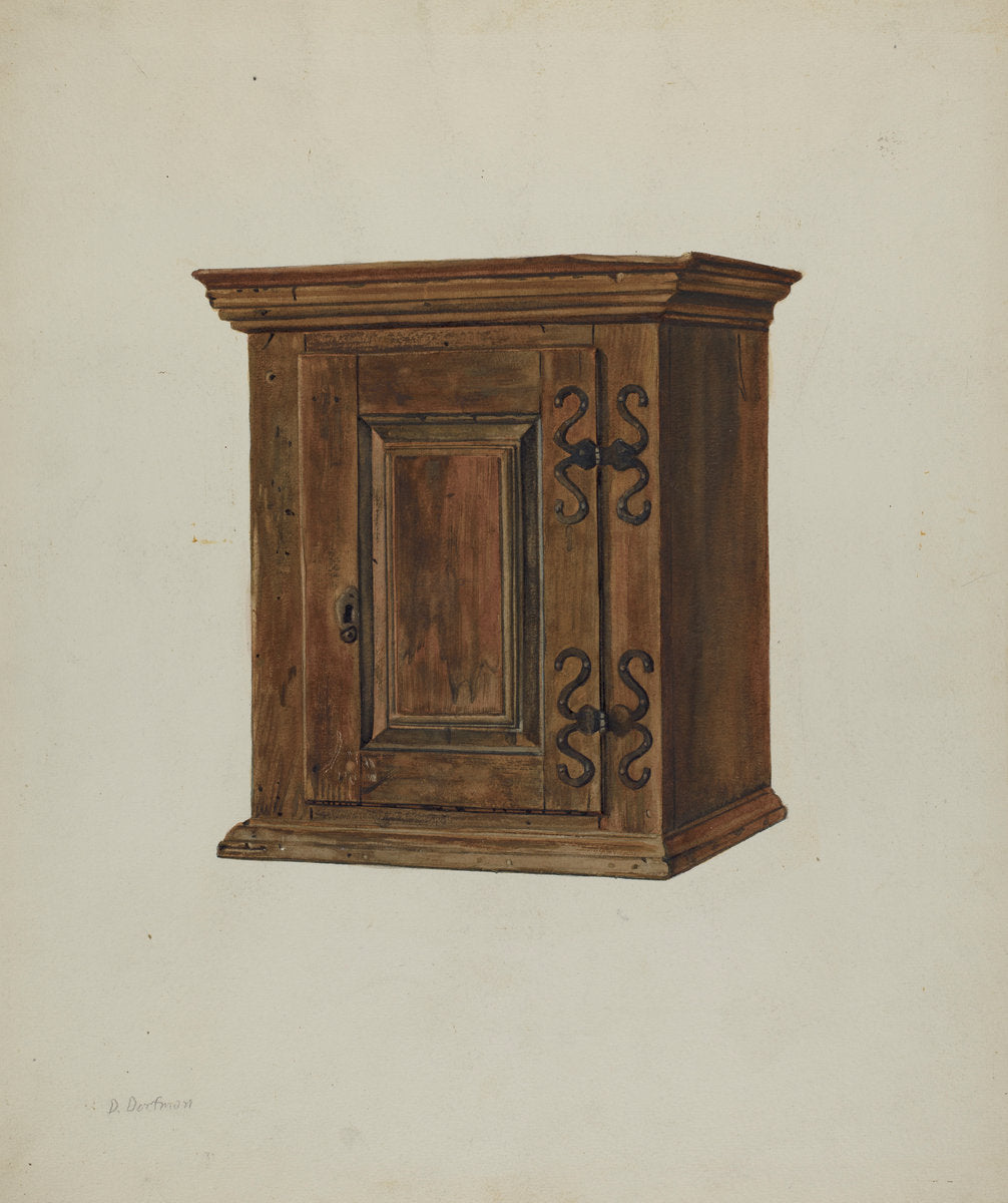Pa. German Hanging Cupboard by David Dorfman (American, active c. 1935), 16X12"(A3)Poster Print
