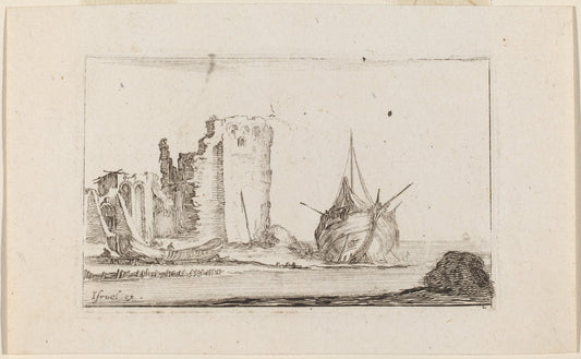 Marine by Stefano Della Bella (Italian, 1610 - 1664), 16X12"(A3)Poster Print