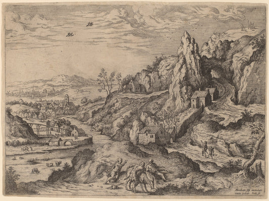 Sacrifice of Abraham by Hieronymus Cock (Flemish, c. 1510 - 1570), 16X12"(A3)Poster Print