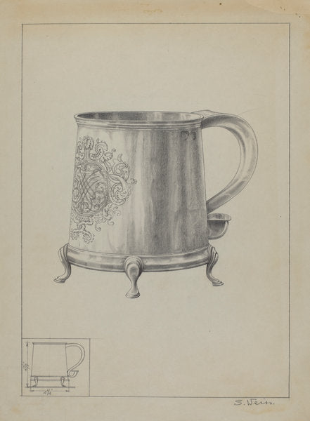 Silver Mug by Simon Weiss and Charlotte Winter (American, active c. 1935), 16X12"(A3)Poster Print
