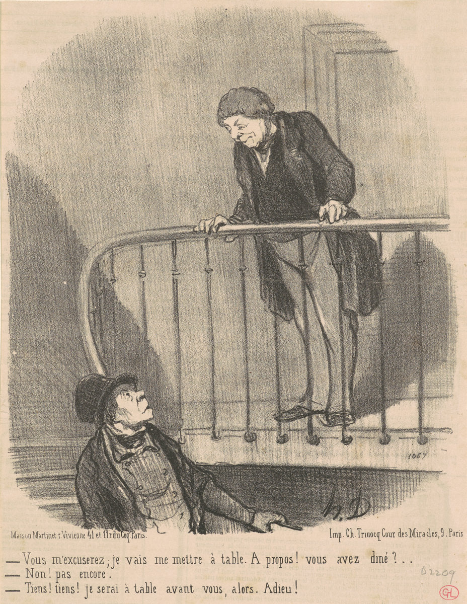 Vous m'excuserez: je vais me mettre a table ... by Honoré Daumier (French, 1808 - 1879), 16X12"(A3)Poster Print