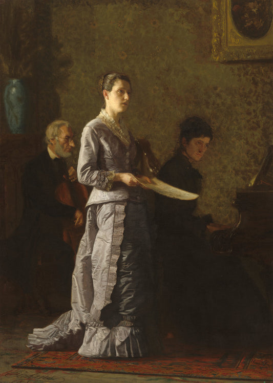 Singing a Pathetic Song by Thomas Eakins (American, 1844 - 1916), 16X12"(A3)Poster Print