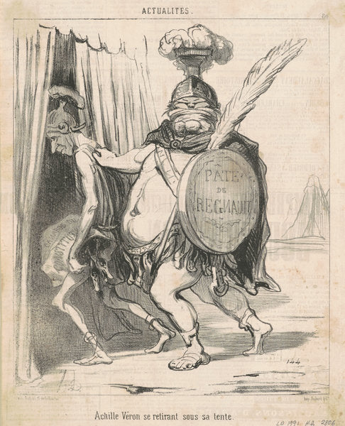 Achille Vèron se retirant sous sa tente by Honoré Daumier (French, 1808 - 1879), 16X12"(A3)Poster Print