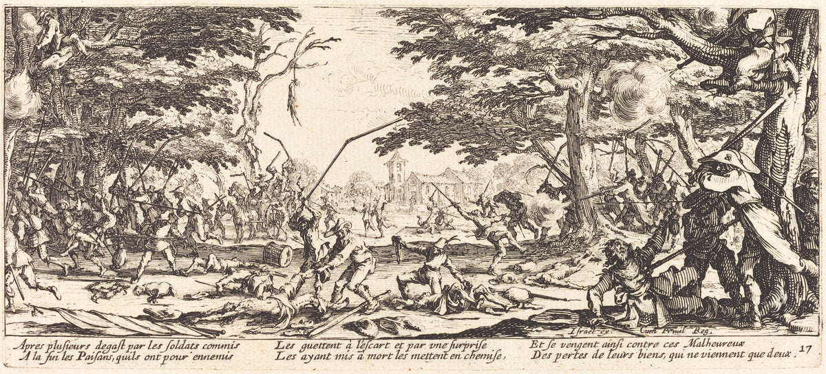 The Peasants Avenge Themselves by Jacques Callot (French, 1592 - 1635), 16X12"(A3)Poster Print