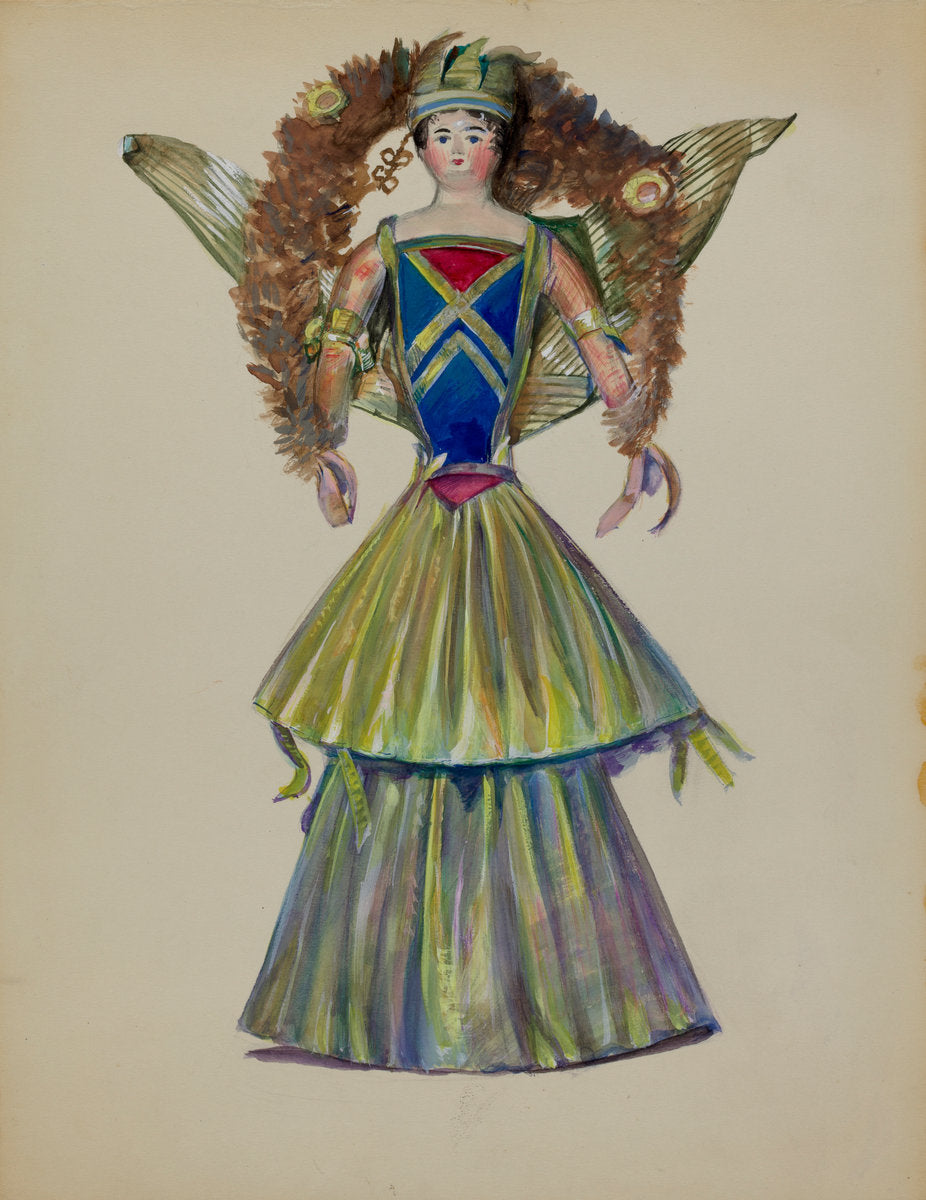 Christmas Tree Doll by Mina Lowry (American, 1894 - 1942), 16X12"(A3)Poster Print