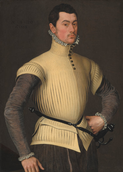 1558 by Follower of Antonis Mor (Portrait of a Young Man), 16X12"(A3)Poster Print
