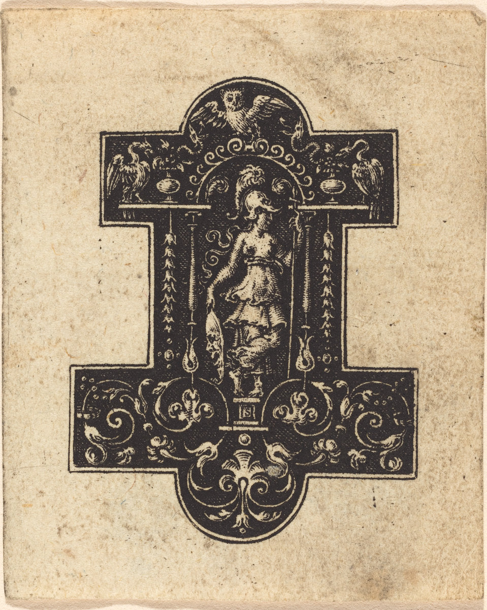 Minerva Standing by Etienne Delaune (French, 1518/1519 - 1583), 16X12"(A3)Poster Print