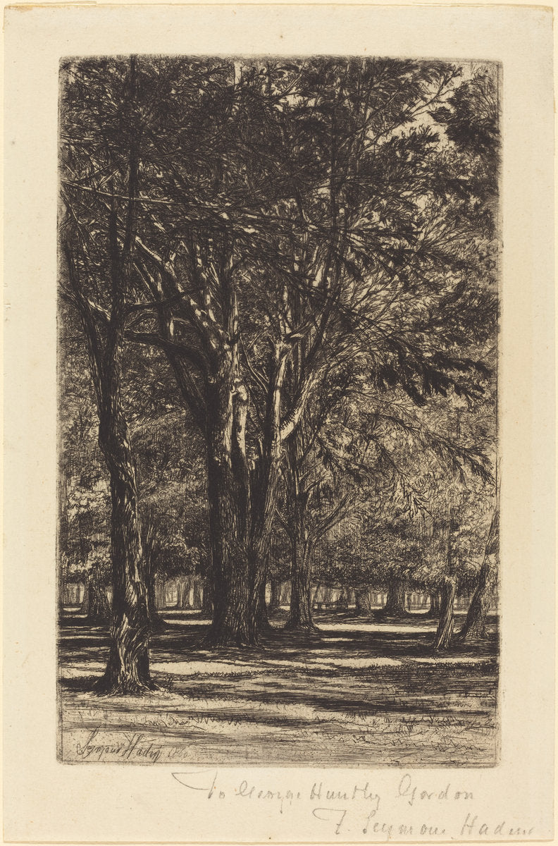 Kensington Gardens (The Larger Plate) by Francis Seymour Haden (British, 1818 - 1910), 16X12"(A3)Poster Print