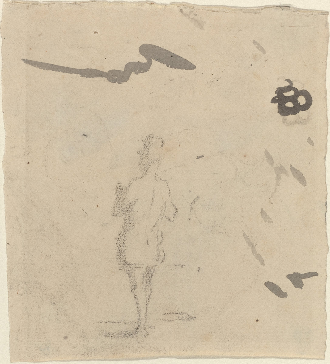 Figure of a Man by Honoré Daumier (French, 1808 - 1879), 16X12"(A3)Poster Print