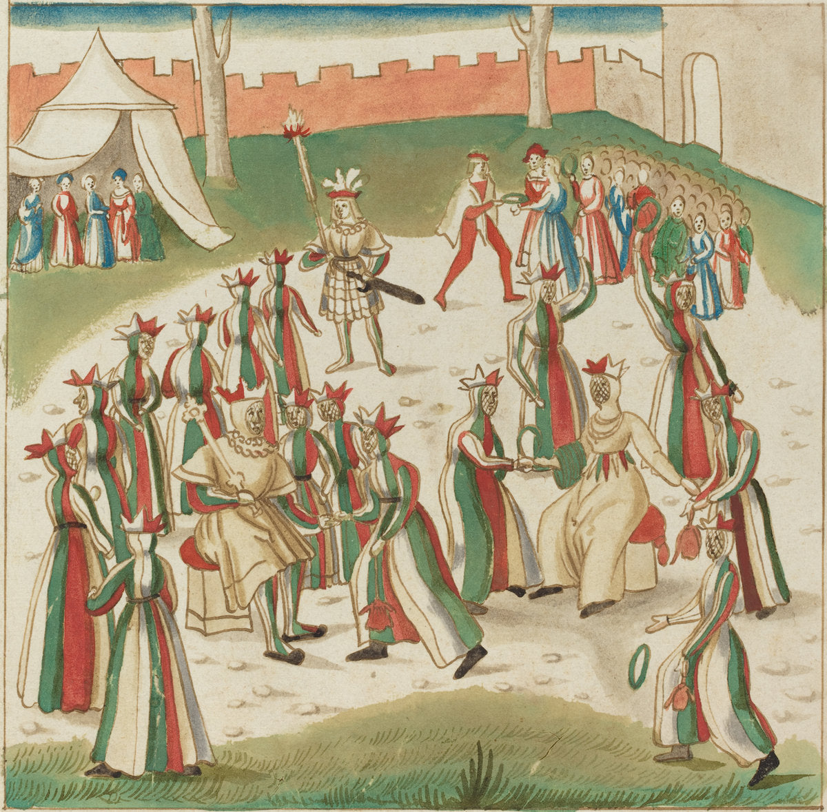 c. 1515 by German 16th Century (Outdoor Games), 16X12"(A3)Poster Print