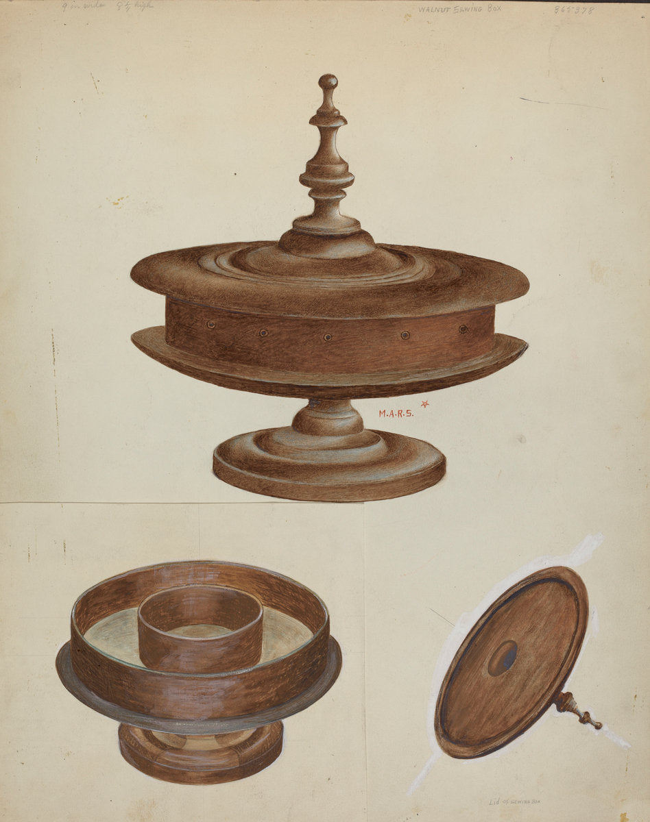 Sewing Container by Margaret Stottlemeyer (American, active c. 1935), 16X12"(A3)Poster Print