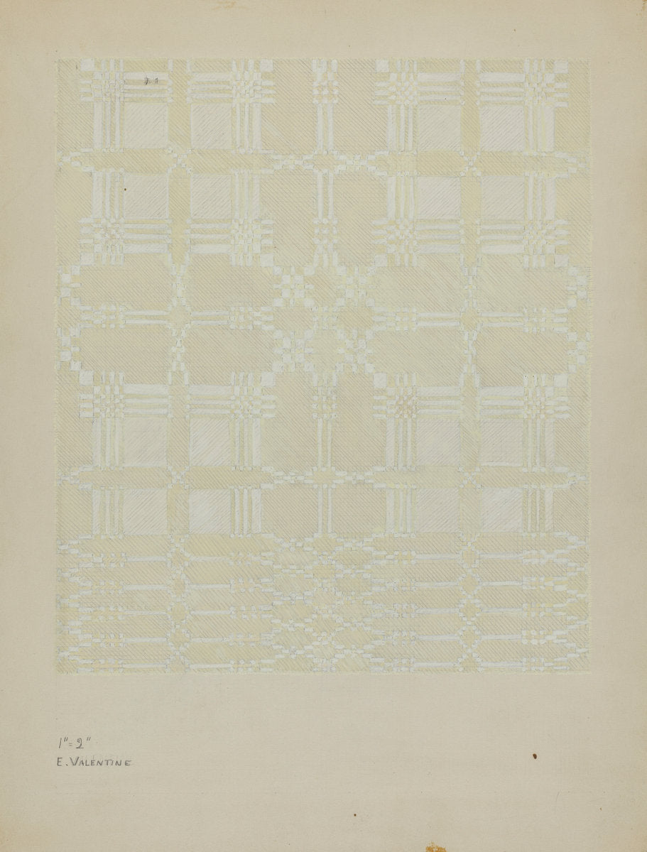 Coverlet by Elizabeth Valentine (American, active c. 1935), 16X12"(A3)Poster Print