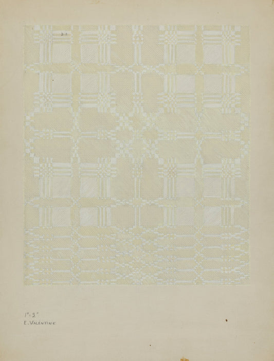 Coverlet by Elizabeth Valentine (American, active c. 1935), 16X12"(A3)Poster Print