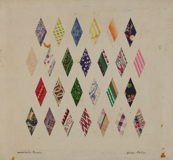 Details of Patchwork Quilt by Gladys Phillips (American, active c. 1935), 16X12"(A3)Poster Print