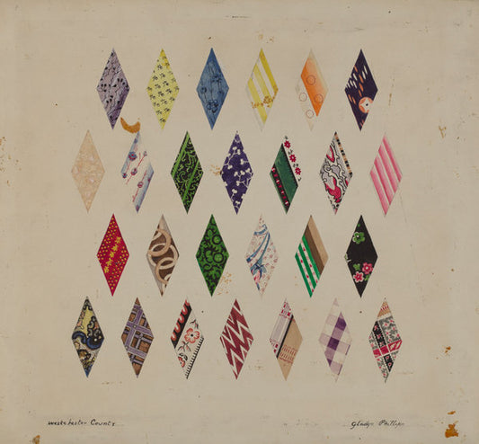 Details of Patchwork Quilt by Gladys Phillips (American, active c. 1935), 16X12"(A3)Poster Print