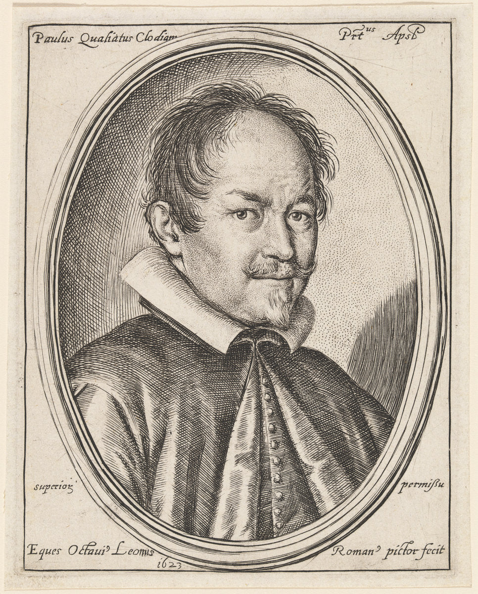 Paolus Qualiatus Clodianus by Ottavio Leoni (Roman, c. 1578 - 1630), 16X12"(A3)Poster Print
