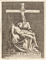 Pietà by Jacques Callot after Michelangelo (French, 1592 - 1635), 16X12"(A3)Poster Print