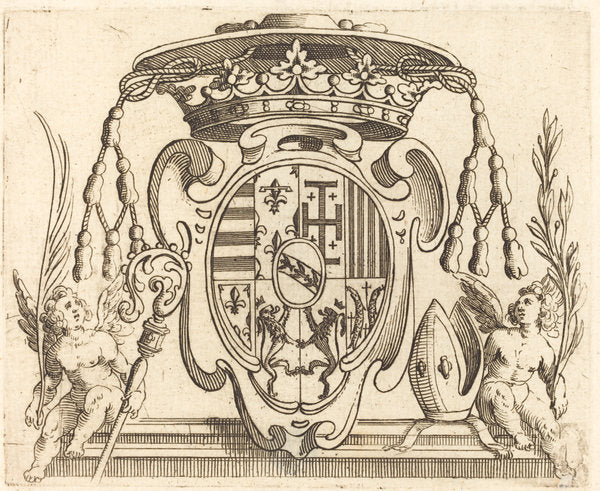 Coat of Arms of Nicolas Francis of Lorraine by Jacques Callot (French, 1592 - 1635), 16X12"(A3)Poster Print