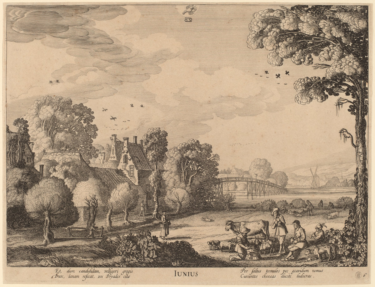 June by Jan van de Velde II (Dutch, 1593 - 1641), 16X12"(A3)Poster Print
