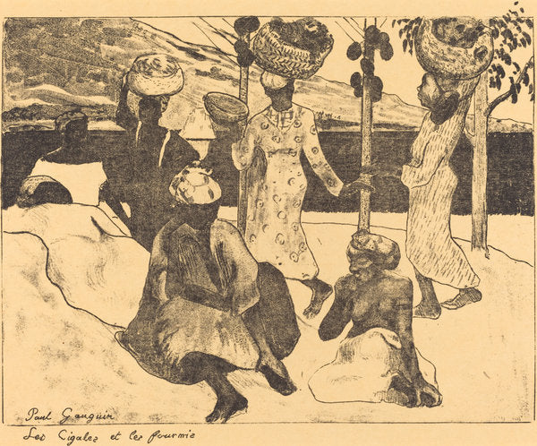 Locusts and Ants: A Memory of Martinique  (Les cigales et les fourmis) by Paul Gauguin (French, 1867 - 1939), 16X12"(A3)Poster Print