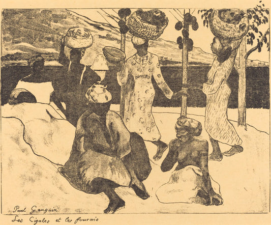 Locusts and Ants: A Memory of Martinique  (Les cigales et les fourmis) by Paul Gauguin (French, 1867 - 1939), 16X12"(A3)Poster Print