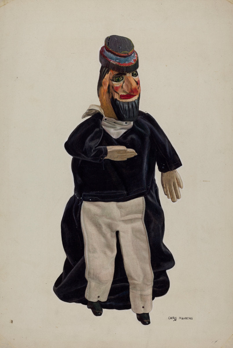 Barnacle Bill Puppet by Chris Makrenos (American, active c. 1935), 16X12"(A3)Poster Print