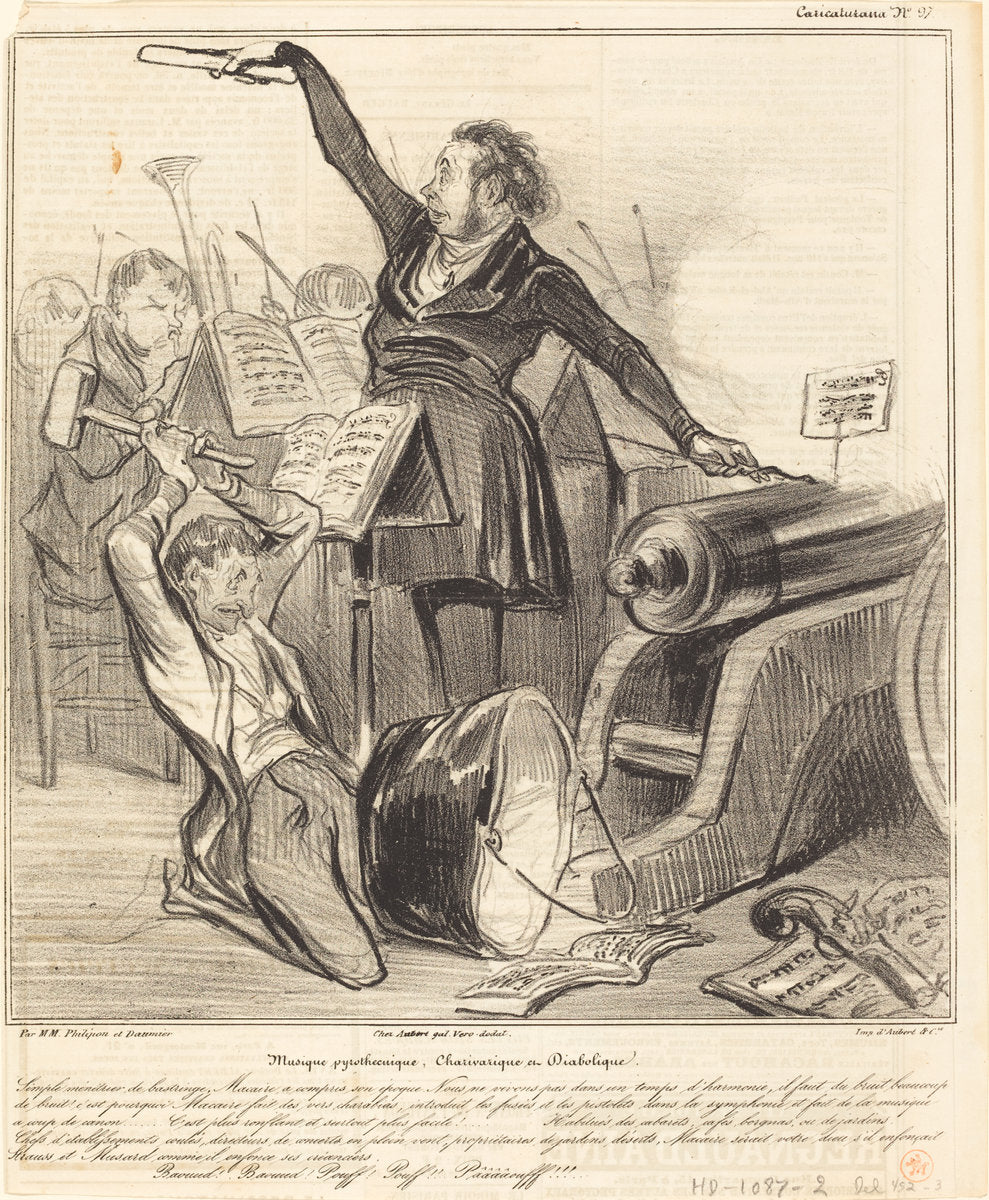 Musique pyrothecnique, Charivarique et Diabolique by Honoré Daumier (French, 1808 - 1879), 16X12"(A3)Poster Print