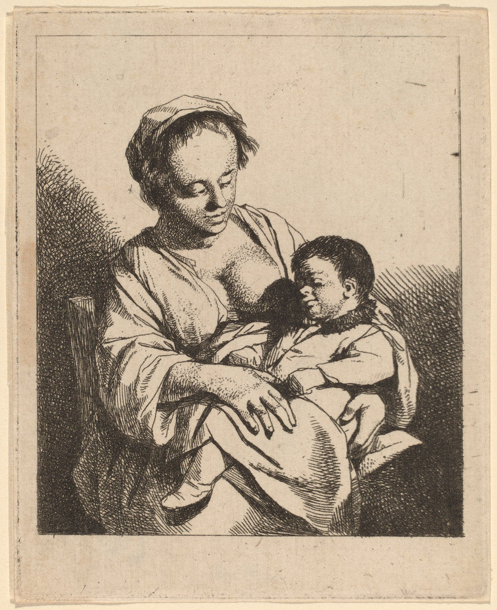 The Mother by Cornelis Bega (Dutch, 1631/1632 - 1664), 16X12"(A3)Poster Print