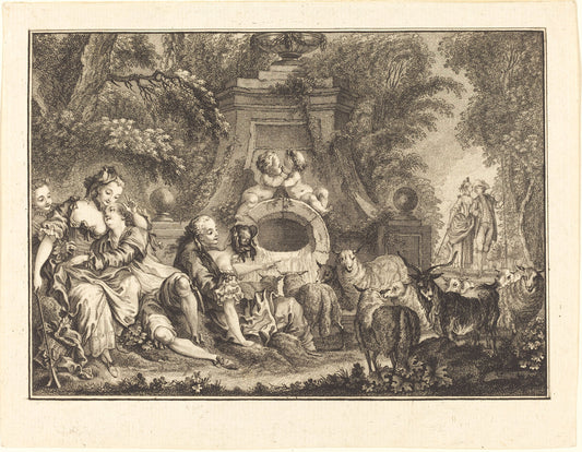 Country Pleasures by Joseph de Longueil after Charles Eisen (French, 1730 - 1792), 16X12"(A3)Poster Print
