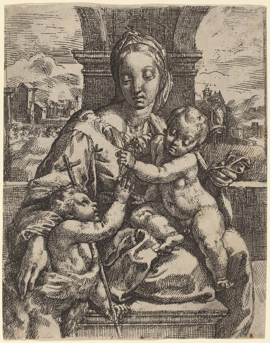 Madonna Aldobrandini by Girolamo Imperiale I after Raphael (Italian, died c. 1639), 16X12"(A3)Poster Print